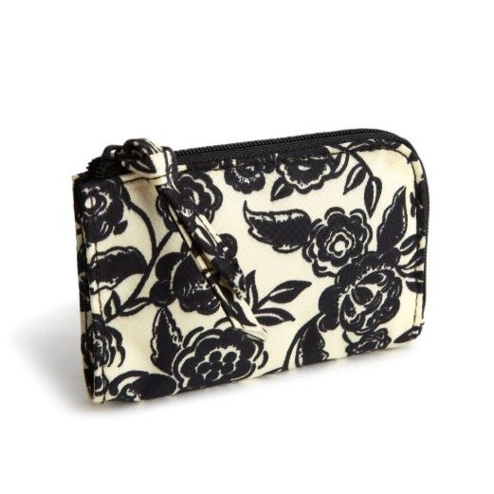 Vera Bradley Wristlet Wallet Zip Card Pouchβ Bubbly Flowers Black New with Tags